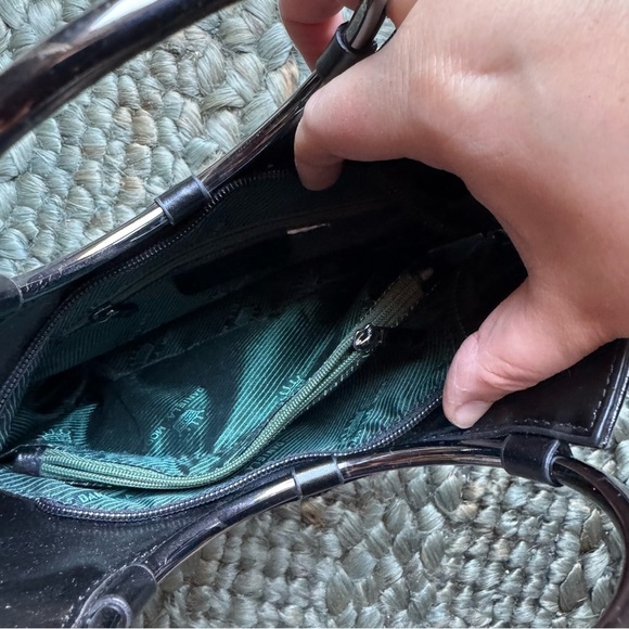 Daniela Moda Vera Pelle Leather Ring Handbag Made in Italy Sleek Chic Minimalist - Picture 9 of 13